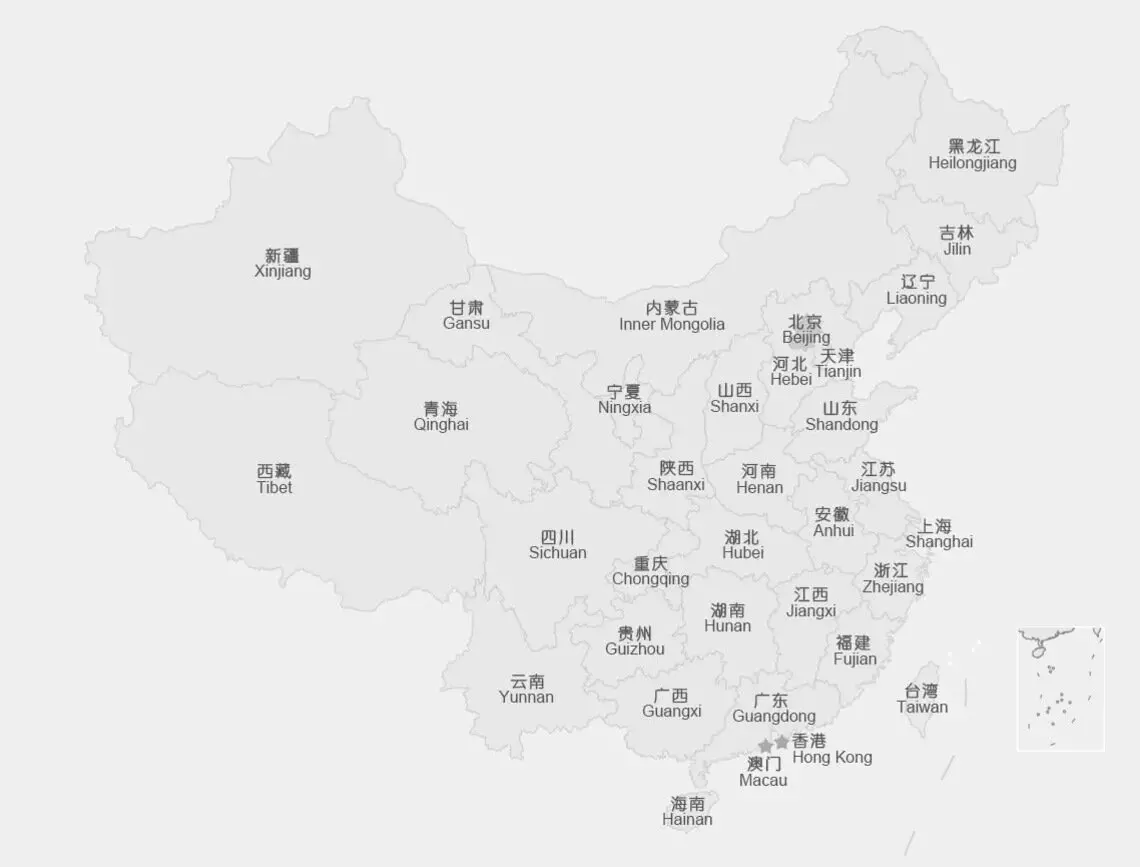 China provinces map