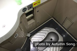 Toilet on an ordinary train