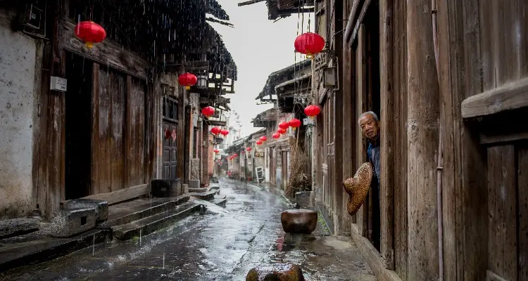 an old man on the old street