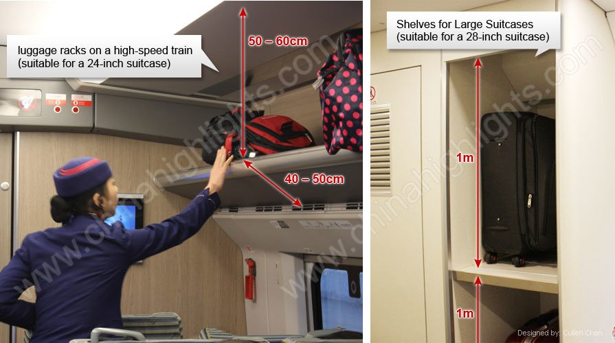 luggage racks on high speed train 
