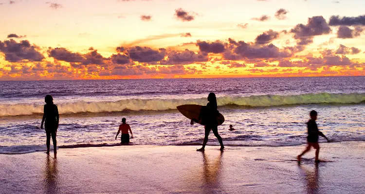 walking on the beach