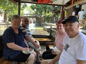 cruising on a boat in Xitang