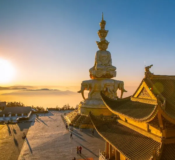 the golden buddha on the hill top