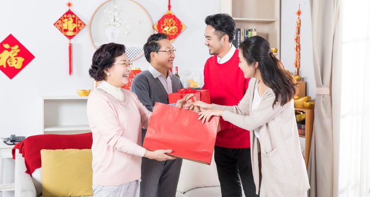 chinese new year gift in red color