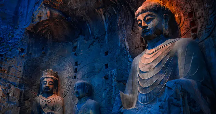 illuminated Buddhas