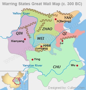 Great Wall Map in Warring States Period