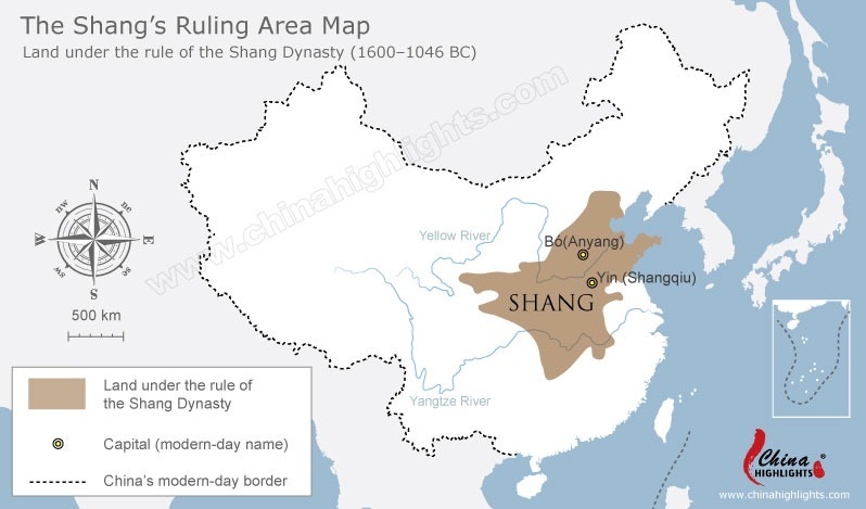 Map of Shang Dynasty