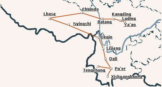 Ancient Tea-horse Road Map