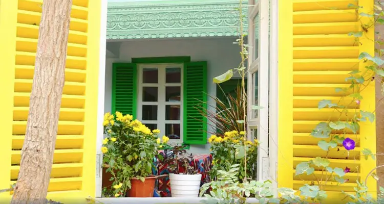 A colorful hotel