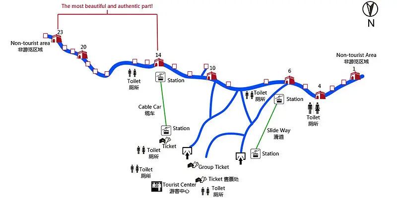 Map of Mutianyu Great Wall