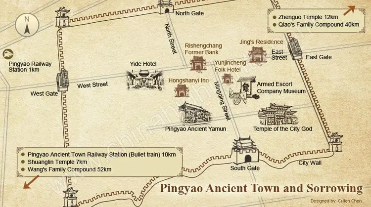 Map of Pingyao Ancient Town