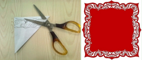 Step4 for making a Chinese Paper Cutting